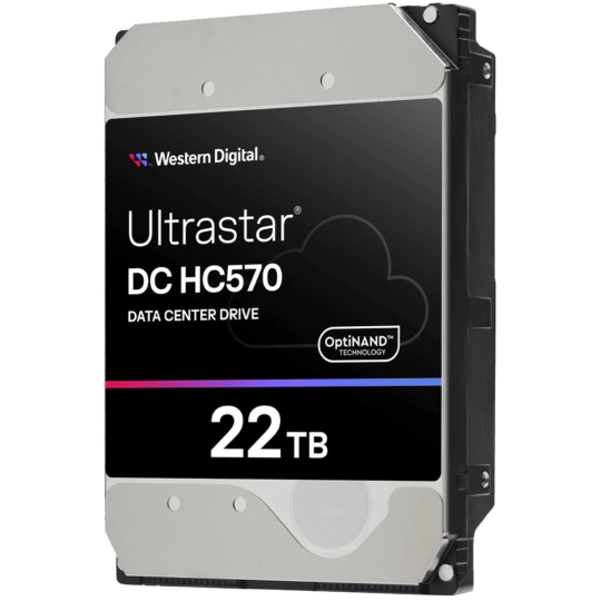 WD Ultrastar DC HC570 22TB 3.5” SATA HDD – Enterprise Data Center Drive, 600MB/s, 512MB Cache, Reliable 2.5M Hr MTBF