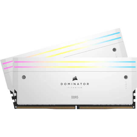 CORSAIR Dominator Titanium RGB 32GB (2x16GB) DDR5 6000MHz Desktop Memory – High-Performance RAM with Dynamic RGB Lighting, White
