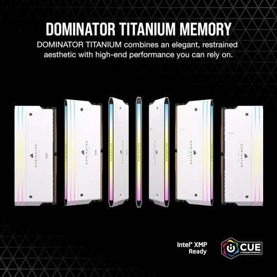 CORSAIR Dominator Titanium RGB 32GB (2x16GB) DDR5 6000MHz Desktop Memory – High-Performance RAM with Dynamic RGB Lighting, White