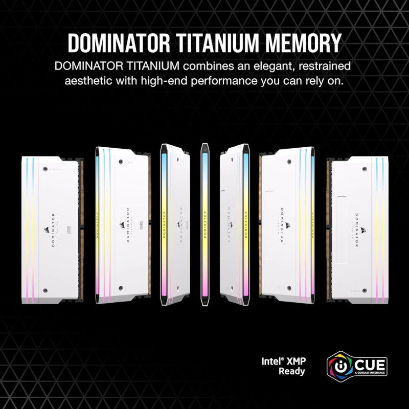 CORSAIR Dominator Titanium RGB 32GB (2x16GB) DDR5 6000MHz Desktop Memory – High-Performance RAM with Dynamic RGB Lighting, White