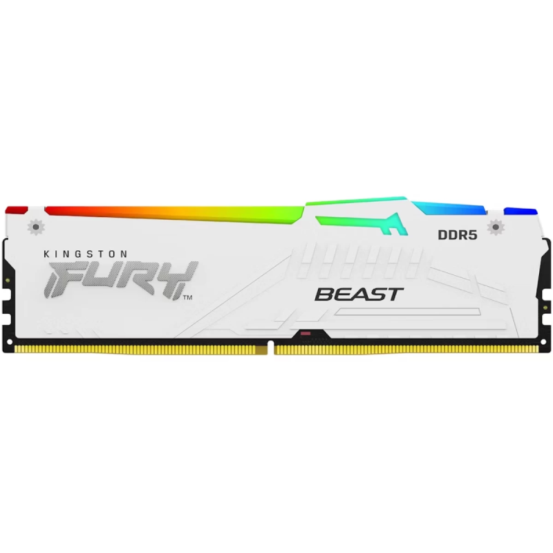Kingston FURY Beast RGB Special Edition 16GB (1x16GB) DDR5 5600MHz Desktop Gaming Memory – White Heatspreader, Intel XMP 3.0