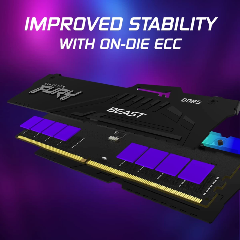 Kingston FURY Beast RGB Special Edition 16GB (1x16GB) DDR5 5600MHz Desktop Gaming Memory – White Heatspreader, Intel XMP 3.0