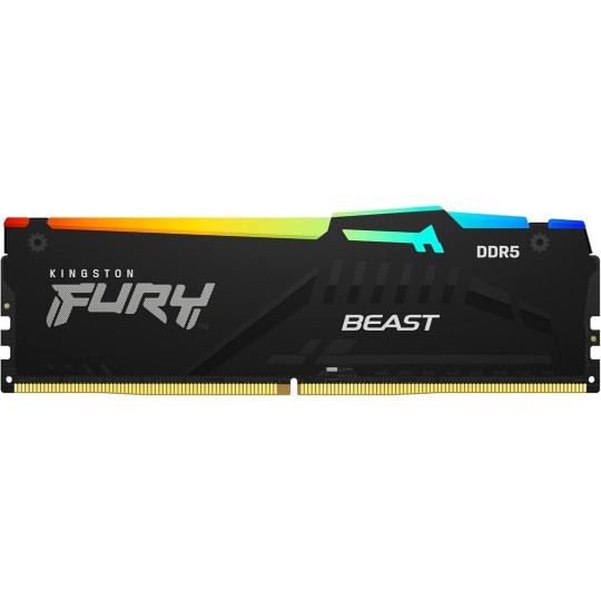 Kingston FURY Beast RGB 8GB DDR5 5600MHz Desktop Memory – Infrared Sync, Intel XMP 3.0, High Performance