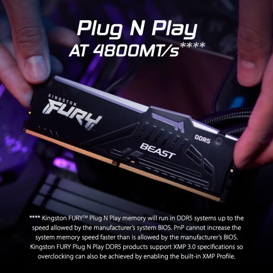 Kingston FURY Beast RGB 8GB DDR5 5600MHz Desktop Memory – Infrared Sync, Intel XMP 3.0, High Performance
