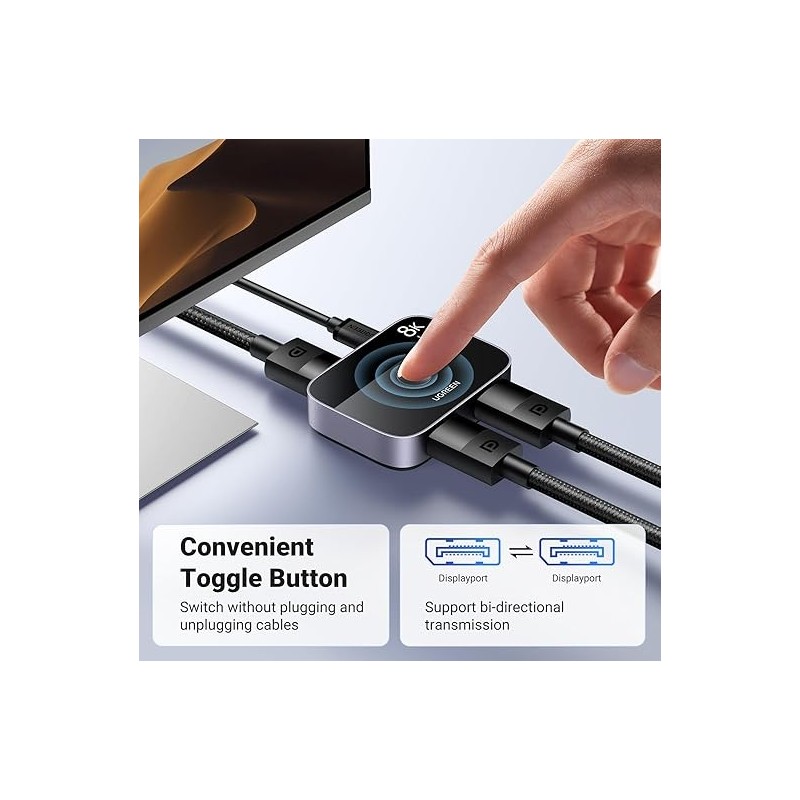 UGREEN DP 2*1 Bi-Directional Switcher - CM665 - 15708