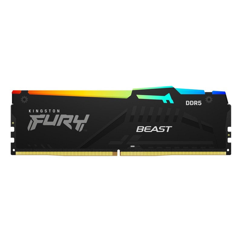 Kingston FURY Beast RGB 16GB DDR5 6000MHz Desktop Memory - High-Speed Performance with Infrared Sync Technology for Gaming PCs