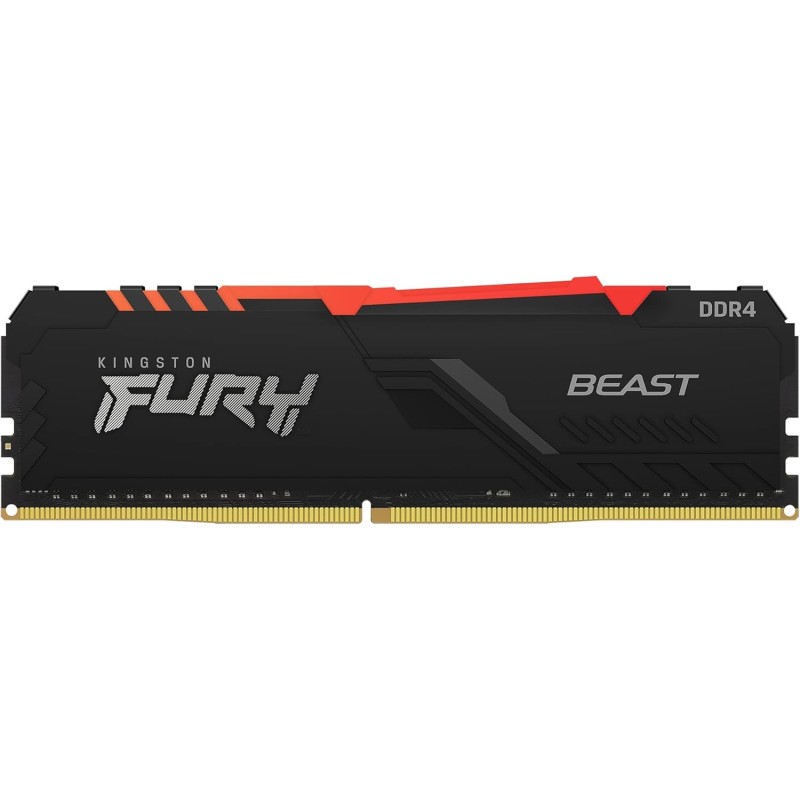 Kingston FURY Beast RGB 8GB DDR4 3733MHz Desktop Memory – High Performance, RGB Lighting, Reliable Overclocking RAM Module