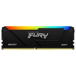 Kingston FURY Beast RGB 16GB DDR4 3200MHz Desktop Memory – High-Performance Gaming RAM with Intel XMP Support and RGB Lighting