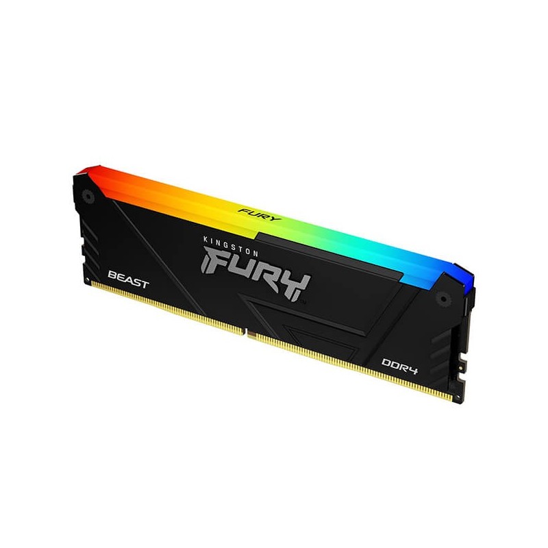 Kingston FURY Beast RGB 16GB DDR4 3200MHz Desktop Memory – High-Performance Gaming RAM with Intel XMP Support and RGB Lighting