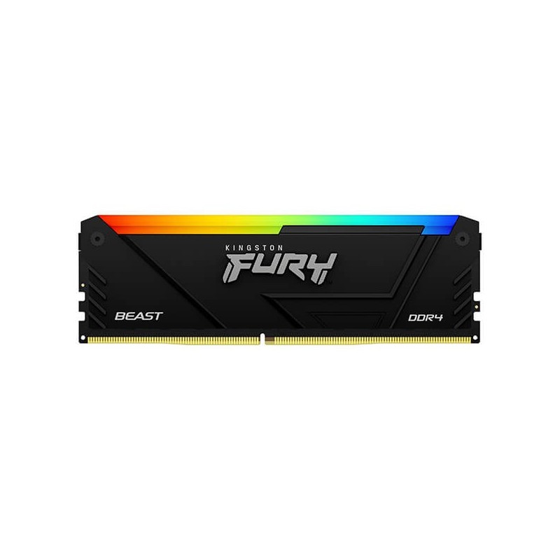 Kingston FURY Beast RGB 8GB DDR4 3200MHz Desktop Memory Module – High-Performance, Customizable RGB Lighting, Intel XMP Ready