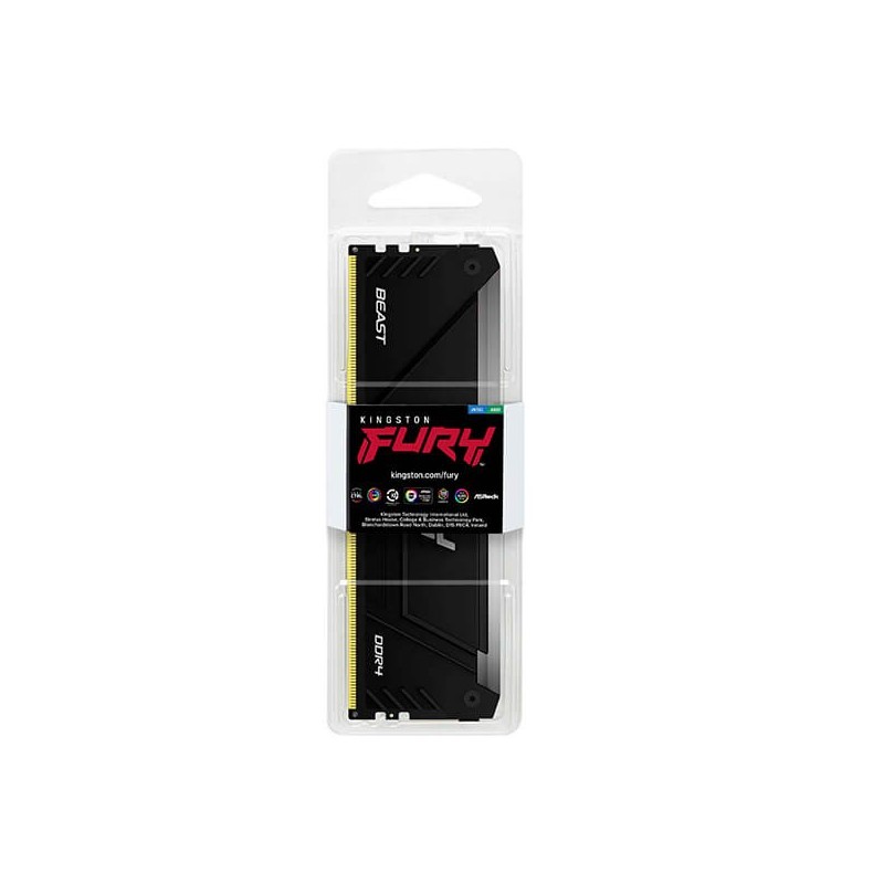 Kingston FURY Beast RGB 8GB DDR4 3200MHz Desktop Memory Module – High-Performance, Customizable RGB Lighting, Intel XMP Ready