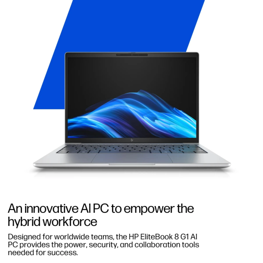 HP EliteBook 8 G1i 16 (2025) Ultra 7 Gen II 255U AI-Enhanced 12-Core Laptop – Lightweight, Secure, HP Wolf Protected, Silver