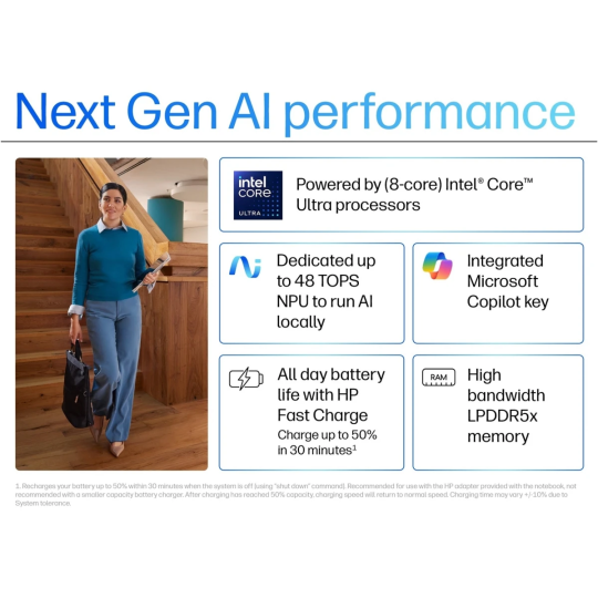 HP EliteBook X Flip G1i 14 (2025) AI PC Intel® Ultra 7 Gen II 258V 8-Core | Touchscreen | Fast Charging | Long Battery | Silver