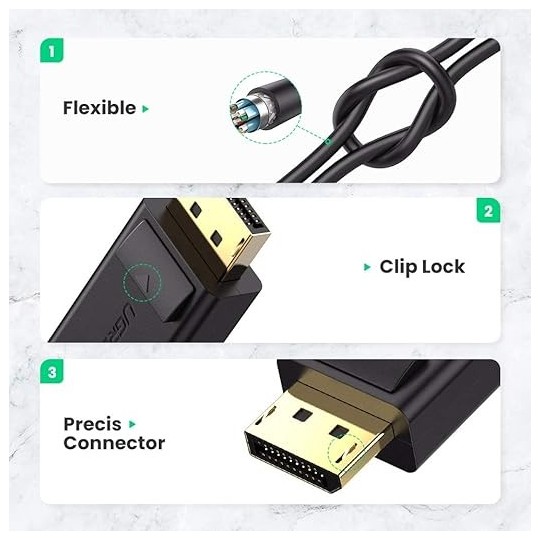 UGREEN DisplayPort to HDMI Female Converter 4K*2K 30Hz 25cm - MM137 - 40363