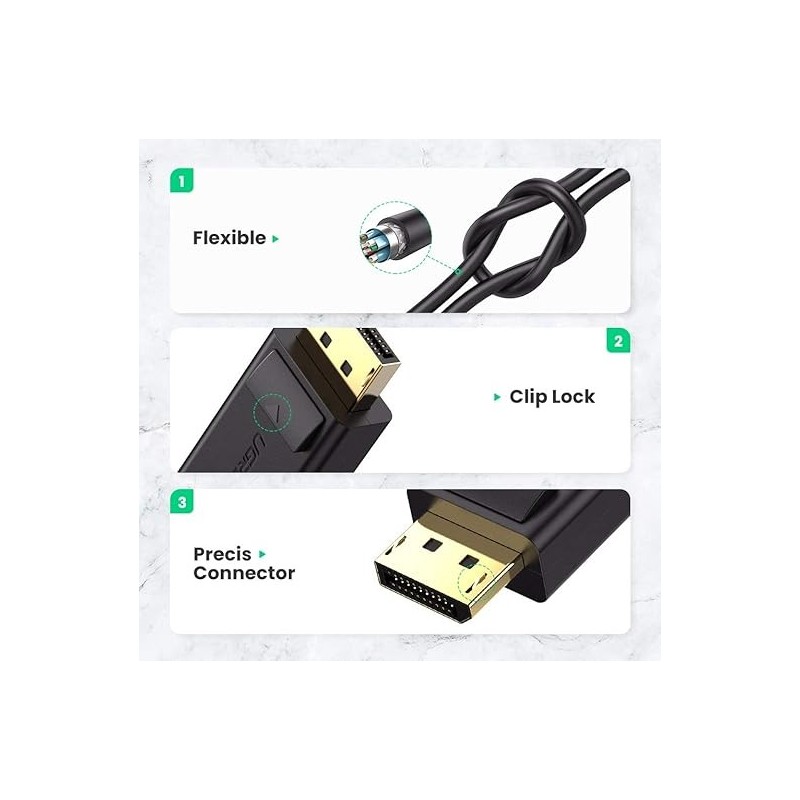 UGREEN DisplayPort to HDMI Female Converter 4K*2K 30Hz 25cm - MM137 - 40363