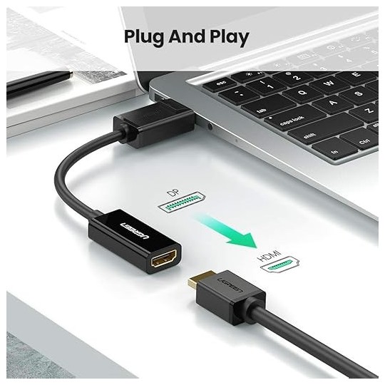UGREEN DisplayPort to HDMI Female Converter 4K*2K 30Hz 25cm - MM137 - 40363