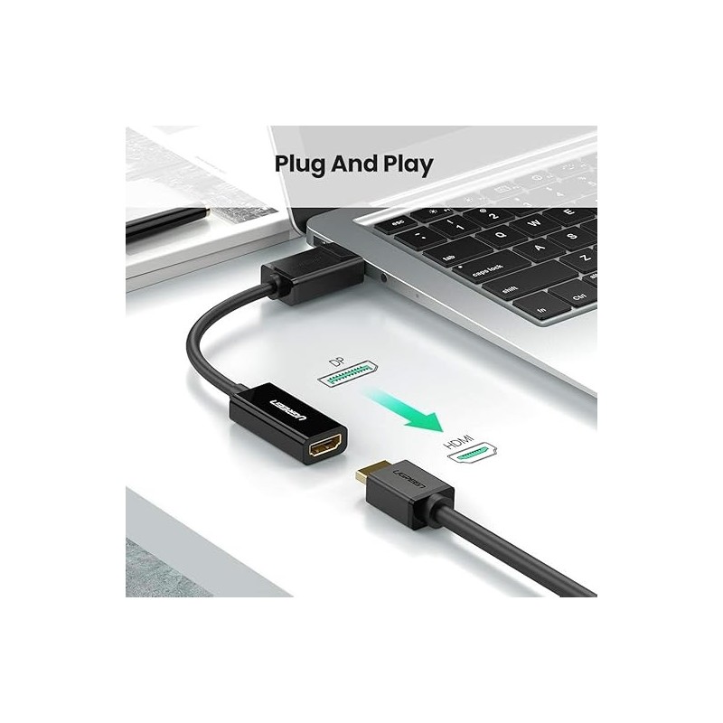 UGREEN DisplayPort to HDMI Female Converter 4K*2K 30Hz 25cm - MM137 - 40363