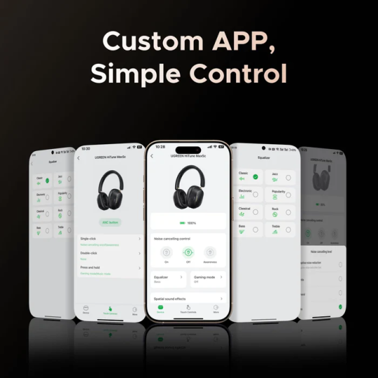 UGREEN HiTune Max5c Hybrid ANC Bluetooth Headphones | LDAC Hi-Res, 75H