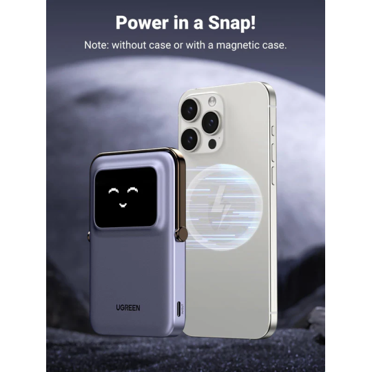 UGREEN Uno Magnetic Wireless Power Bank 5000mAh | MagSafe 7.5W + USB-C PD 20W