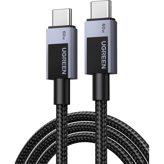 UGREEN USB-C to USB-C PD Fast Charging Braided Cable 3A – Space Gray