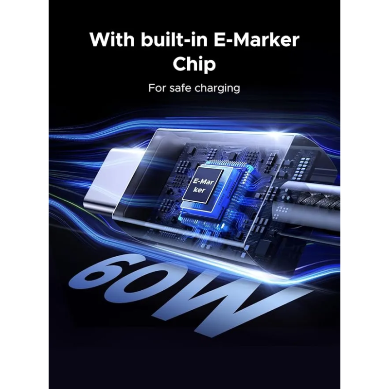 UGREEN USB-C to USB-C PD Fast Charging Braided Cable 3A – Space Gray