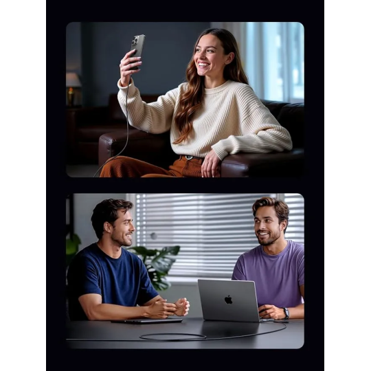 UGREEN USB-C to USB-C PD Fast Charging Braided Cable 3A – Space Gray