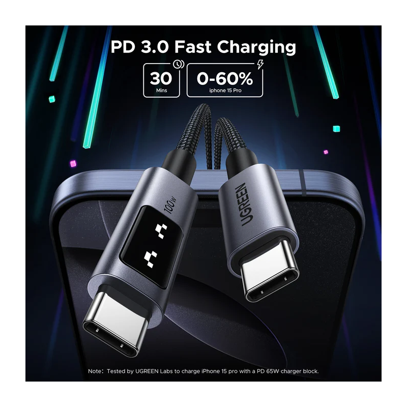 UGREEN Uno USB-C to USB-C PD Fast Charging Cable 5A Max - L509 - 35501