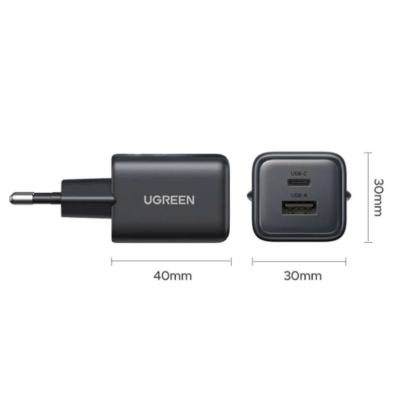 UGREEN 20W 2-Port GaN Fast Charger EU | USB-C & USB-A Fast Charging | X514 | 65737
