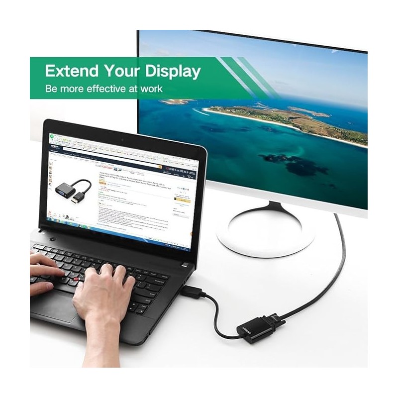 UGREEN DP Male to VGA Female Converter (Black) - DP109 - 20415