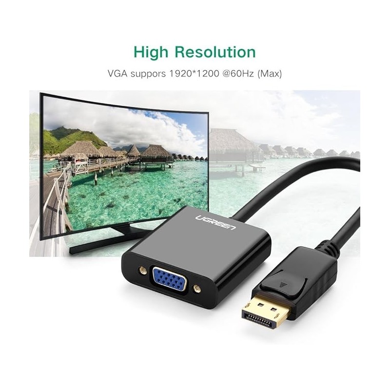 UGREEN DP Male to VGA Female Converter (Black) - DP109 - 20415