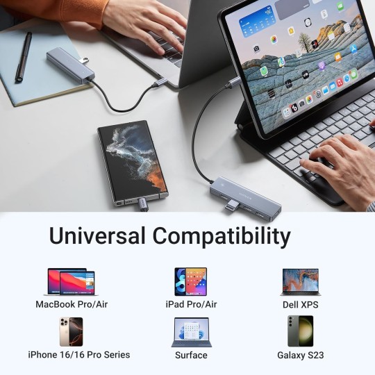 UGREEN USB-C To 4-Port USB 3.0 Hub up to 5Gpbs Hub with USB-C Power Supply - CM219 - 70336