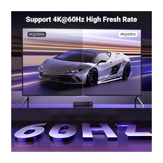 UGREEN HDMI Switch 4K@60Hz, 3 in 1 Out HDMI Splitter with Remote Support 3D HDR Dolby Atmos HDCP2.2 - CM598 - 15376