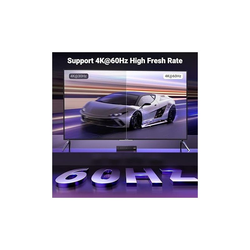 UGREEN HDMI Switch 4K@60Hz, 3 in 1 Out HDMI Splitter with Remote Support 3D HDR Dolby Atmos HDCP2.2 - CM598 - 15376