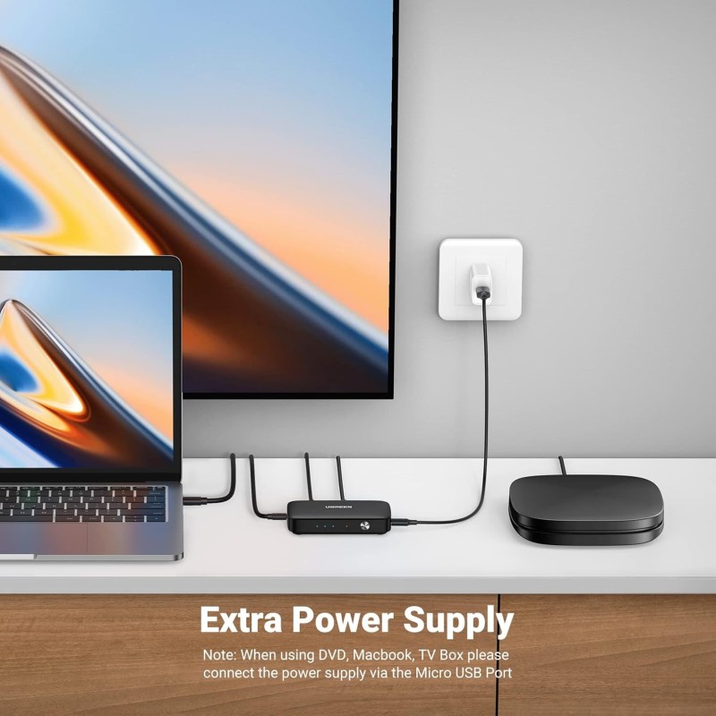 UGREEN HDMI Switcher 3 In 1 Out  4K@30HZ - CM332 - 80125