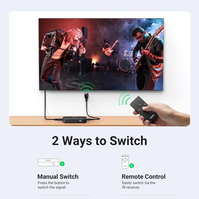 UGREEN HDMI Switcher 3 In 1 Out  4K@30HZ - CM332 - 80125