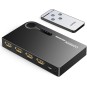 UGREEN HDMI Switch 3 in 1 Out 4K with Remote Supports HDR CEC 3D HDCP1.4 Bundle with HDMI Cable Right Angle 4K 90 Degree - 40234