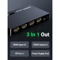UGREEN HDMI Switch 3 in 1 Out 4K with Remote Supports HDR CEC 3D HDCP1.4 Bundle with HDMI Cable Right Angle 4K 90 Degree - 40234