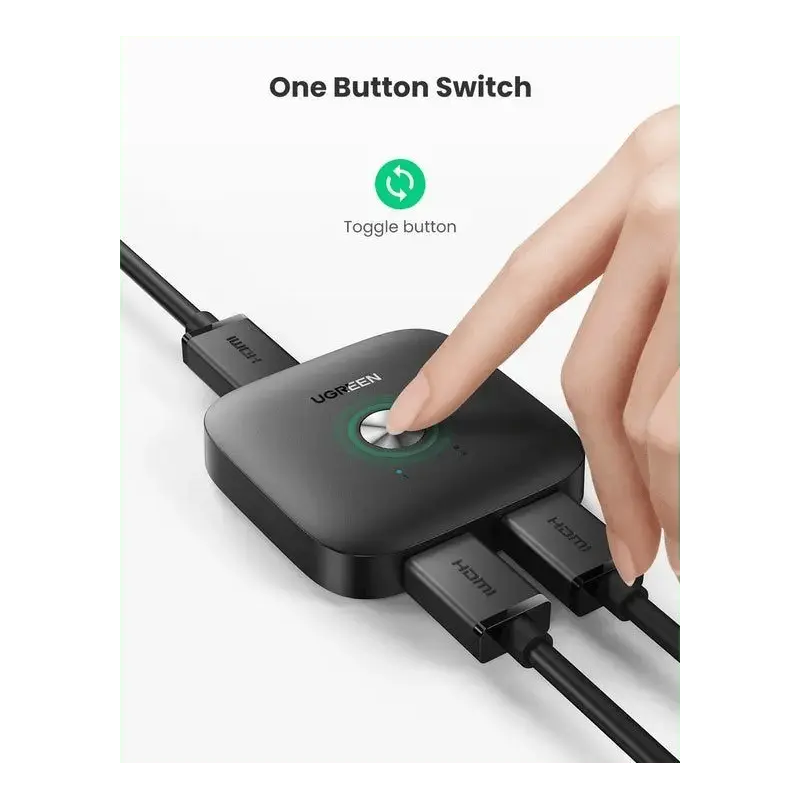 UGREEN HDMI Switcher 2 In 1 Out  4Kx2K@60HZ - CM333 - 80126