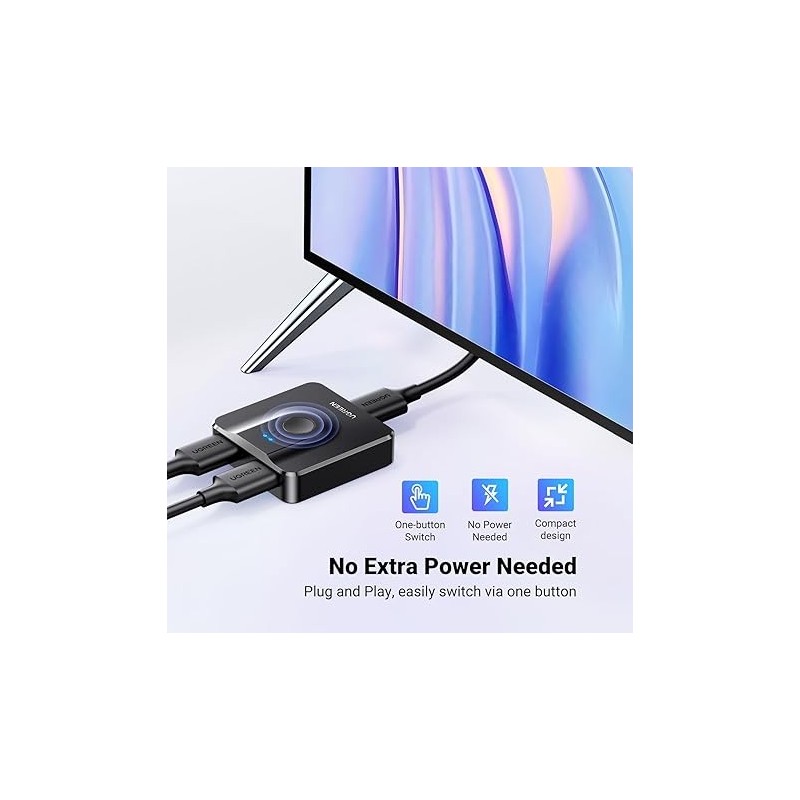 UGREEN 2 In 1 Out HDMI Switcher 4K@60Hz - CM217 - 50966