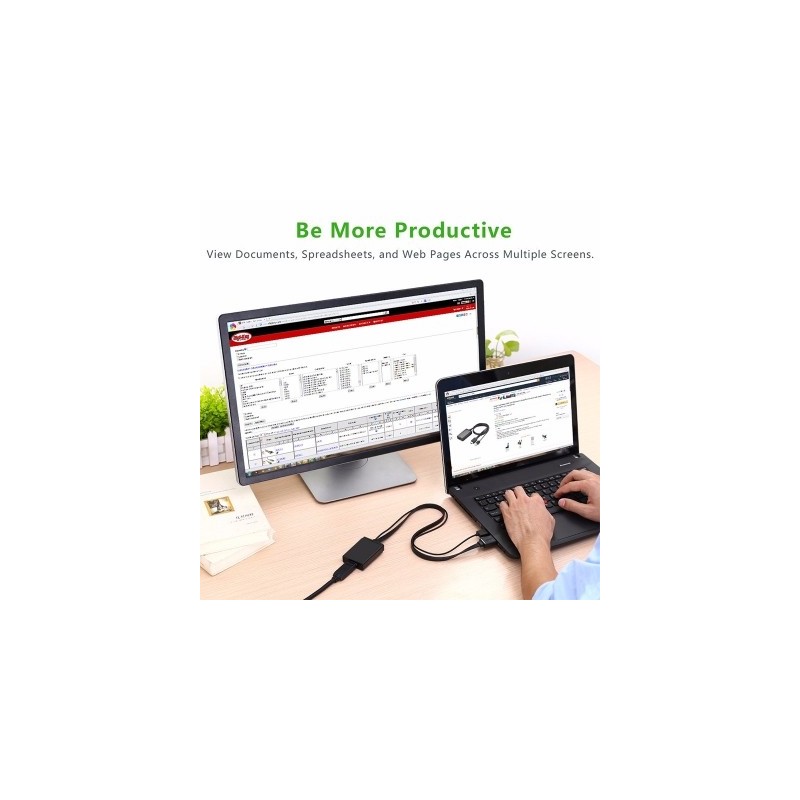 UGREEN HDMI + USB to DP Converter 0.5m (Black) - MM107 - 40238