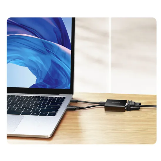 UGREEN HDMI to VGA Adapter With Power Ports Type C (15CM ) (ABS Case+ Enviromental  Jacket) - CM611 - 90813
