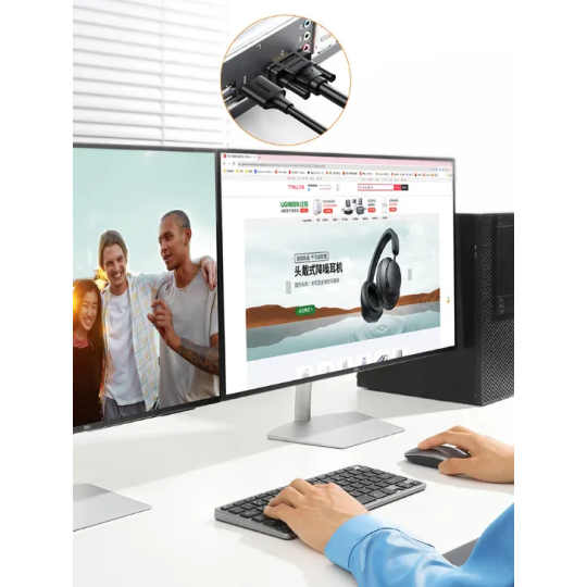 UGREEN HDMI to VGA Adapter With Power Ports Type C (15CM ) (ABS Case+ Enviromental  Jacket) - CM611 - 90813