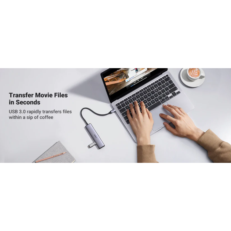 UGREEN USB-C to 4-Port USB 3.0 Hub up to 5Gpbs Without Power Port - CM473 - 20841