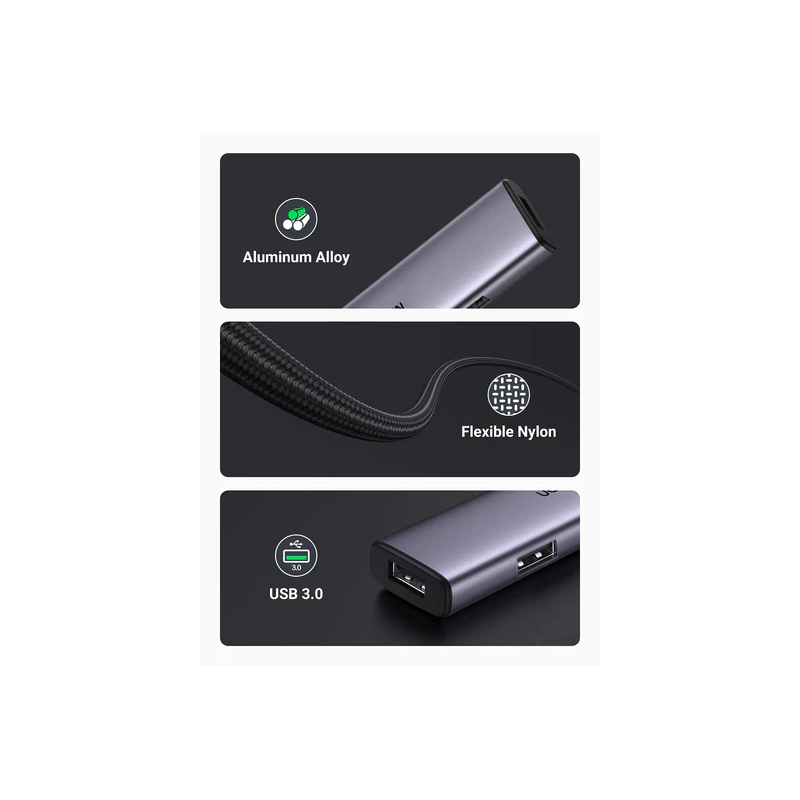 UGREEN USB-C to 4-Port USB 3.0 Hub up to 5Gpbs Without Power Port - CM473 - 20841