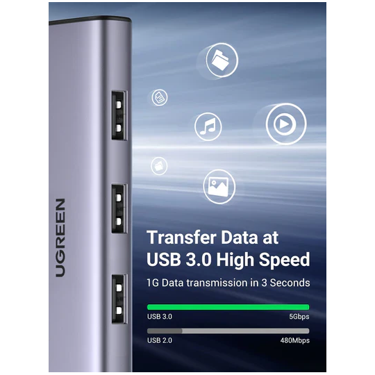 UGREEN USB-C to 4-Port USB 3.0 Hub up to 5Gpbs Without Power Port - CM473 - 20841