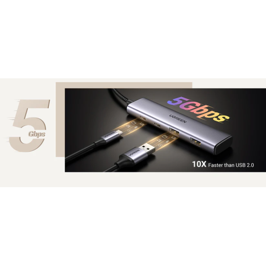 UGREEN USB-C to 2-Port USB-A + 2-Port USB-C Hub Up to 5Gpbs Without Power Port - CM473 - 15395