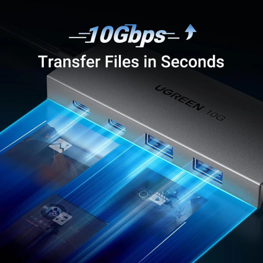 UGREEN USB-C to 2× USB-A 3.2+2×USB-C Adapter Hub Up to 10Gpbs - CM480 - 30758