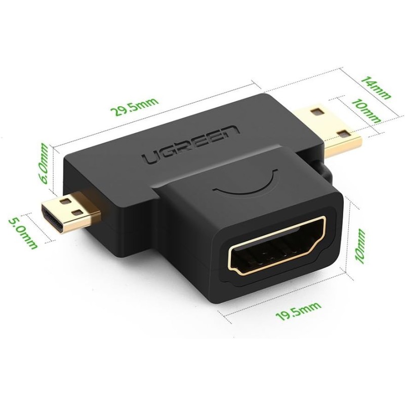UGREEN Micro HDMI + Mini HDMI Male to HDMI Female Adapter - HD129 - 20144