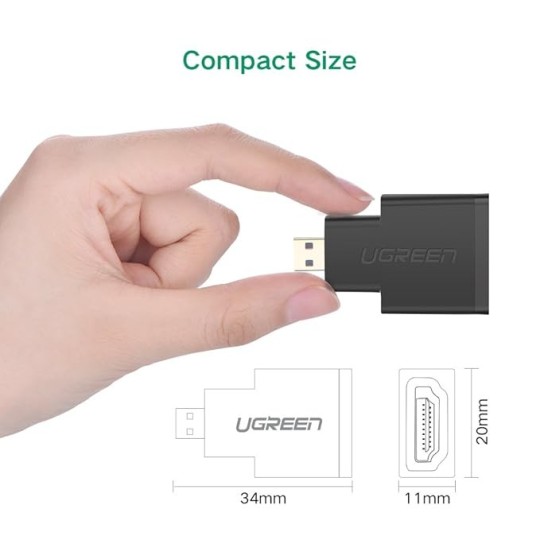 UGREEN Micro HDMI Male to HDMI Female Adapter - 20106