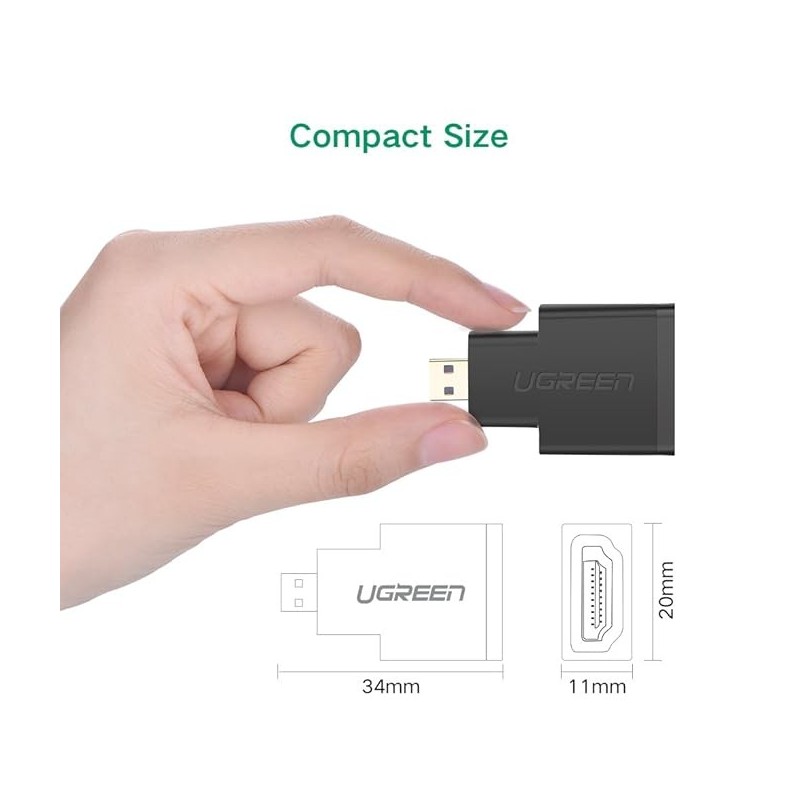 UGREEN Micro HDMI Male to HDMI Female Adapter - 20106